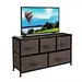 Sturdy Steel Frame Easy Pull Fabric Bins Organizer Unit for Bedroom Dresser Storage Tower with 5 drawers